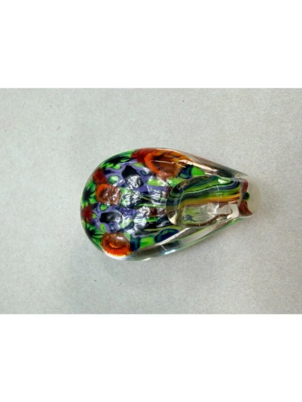 Vintage Millefiori Artisan Hand Blown Art Glass Statement Pendant Multicolor